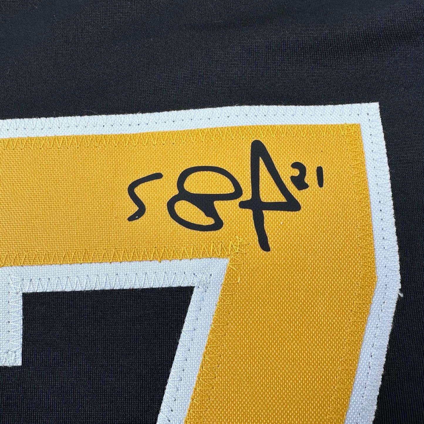 Facsimile Autographed Evgeni Malkin Pittsburgh Black Reprint Laser Auto Hockey Jersey Size Men's XL