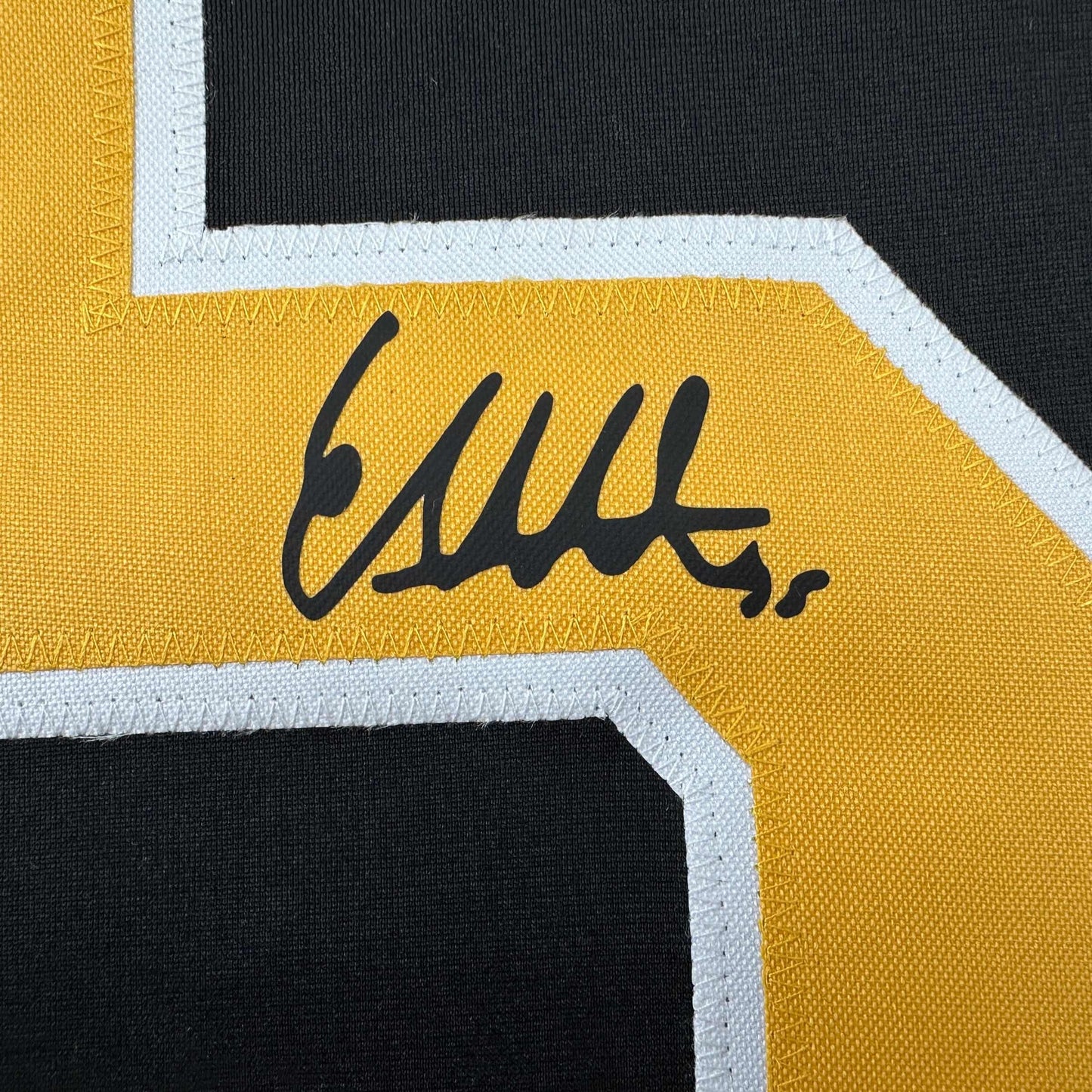 Facsimile Autographed Linus Ullmark Boston Black Reprint Laser Auto Hockey Jersey Size Men's XL