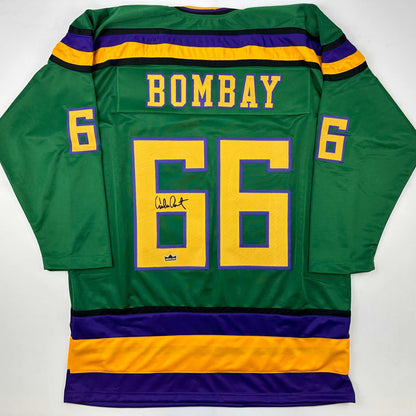 Facsimile Autographed Emilio Estevez Gordon Bombay Green Reprint Laser Auto Hockey Jersey Size Men's XL