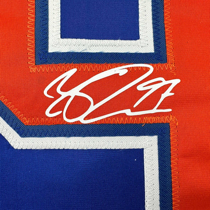 Facsimile Autographed Connor McDavid Edmonton Blue Reprint Laser Auto Hockey Jersey Size Men's XL