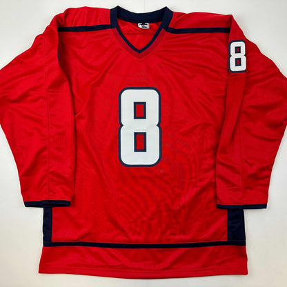Facsimile Autographed Alexander Ovechkin Washington Red Reprint Laser Auto Hockey Jersey Size Men's XL