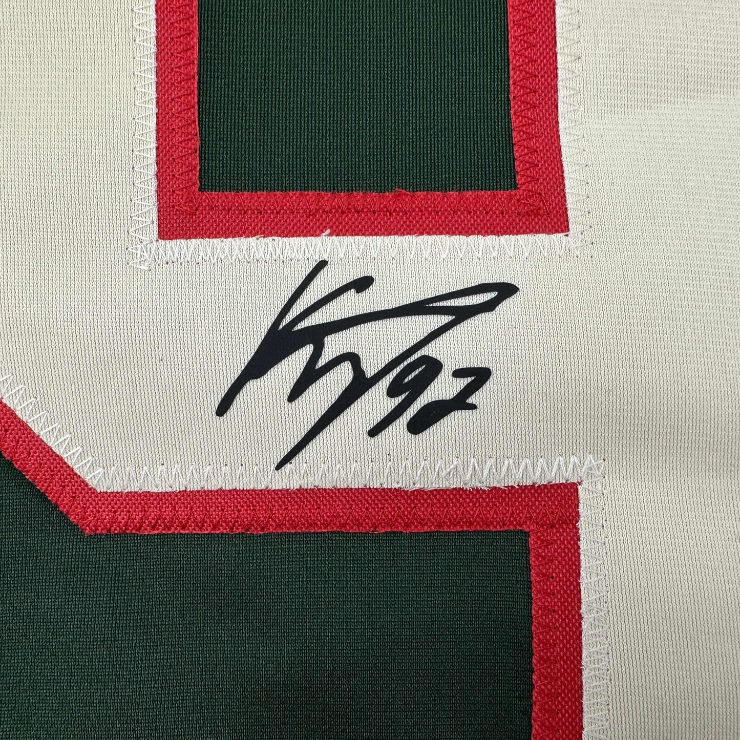 Facsimile Autographed Kirill Kaprizov Minnesota Green Reprint Laser Auto Hockey Jersey Size Men's XL