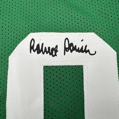 Framed Facsimile Autographed Robert Parish 35x39 Boston Green Reprint Laser Auto Basketball Jersey