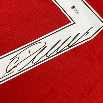 Autographed/Signed Cristiano Ronaldo Manchester United Red Soccer Futbol Jersey Beckett BAS COA