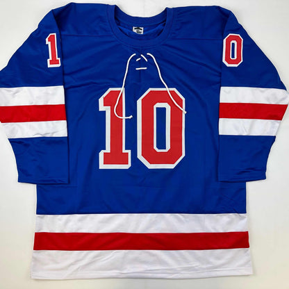 Facsimile Autographed Artemi Panarin New York Blue Reprint Laser Auto Hockey Jersey Size Men's XL