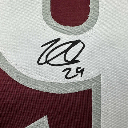 Facsimile Autographed Nathan MacKinnon Colorado Maroon Reprint Laser Auto Hockey Jersey Size Men's XL