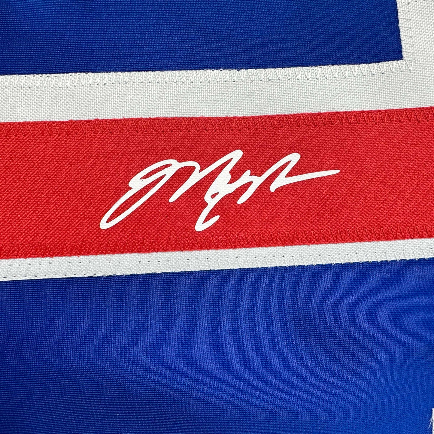 Facsimile Autographed Mark Messier New York Blue Reprint Laser Auto Hockey Jersey Size Men's XL