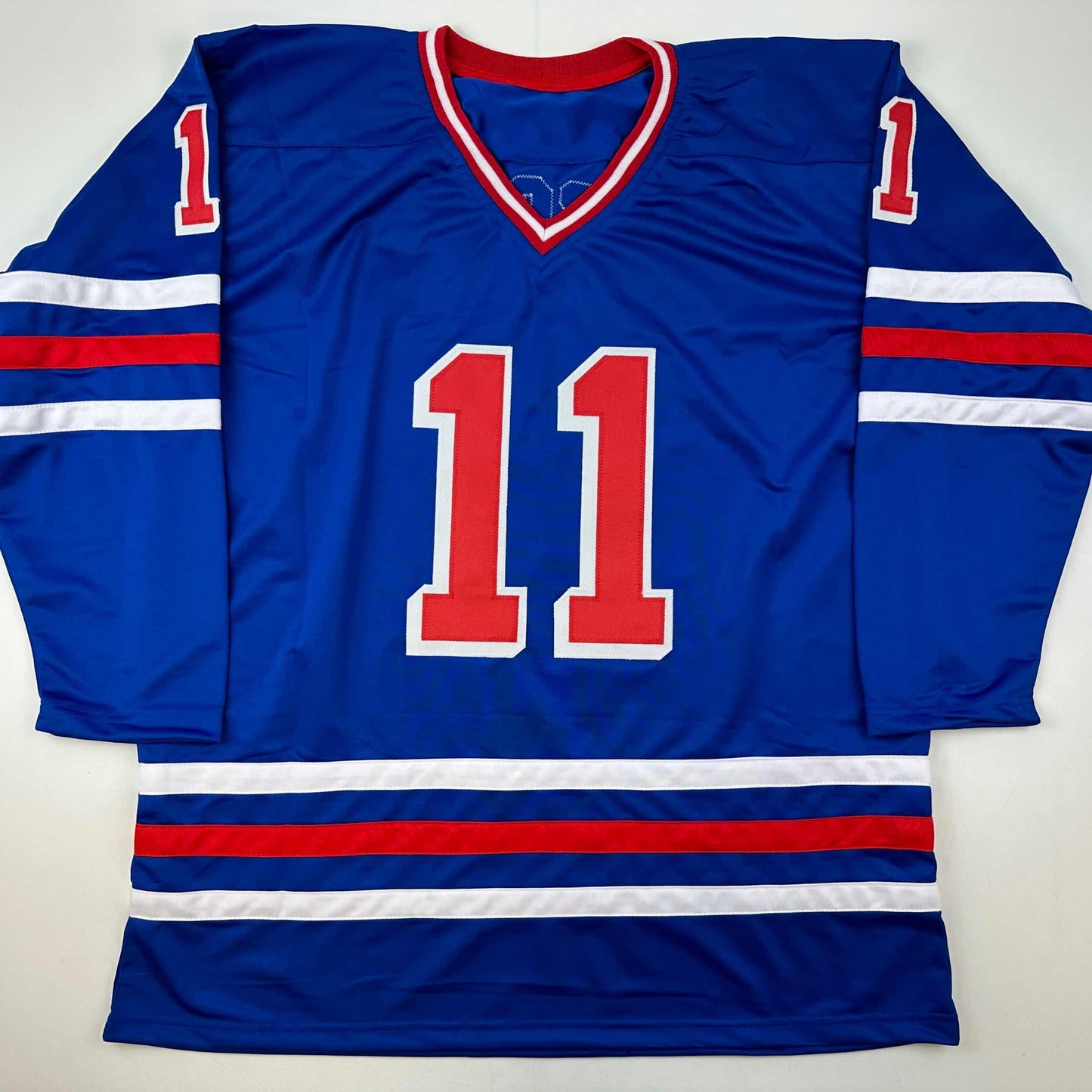 Facsimile Autographed Mark Messier New York Blue Reprint Laser Auto Hockey Jersey Size Men's XL