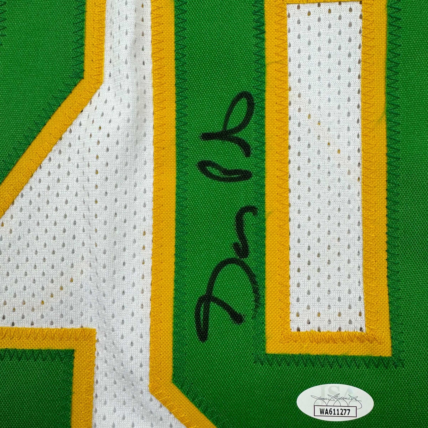 Framed Autographed/Signed Gary Payton 35x39 Seattle White Basketball Jersey JSA COA