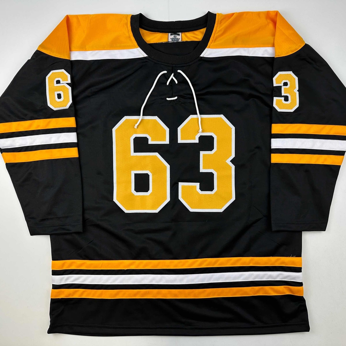 Facsimile Autographed Brad Marchand Boston Black Reprint Laser Auto Hockey Jersey Size Men's XL