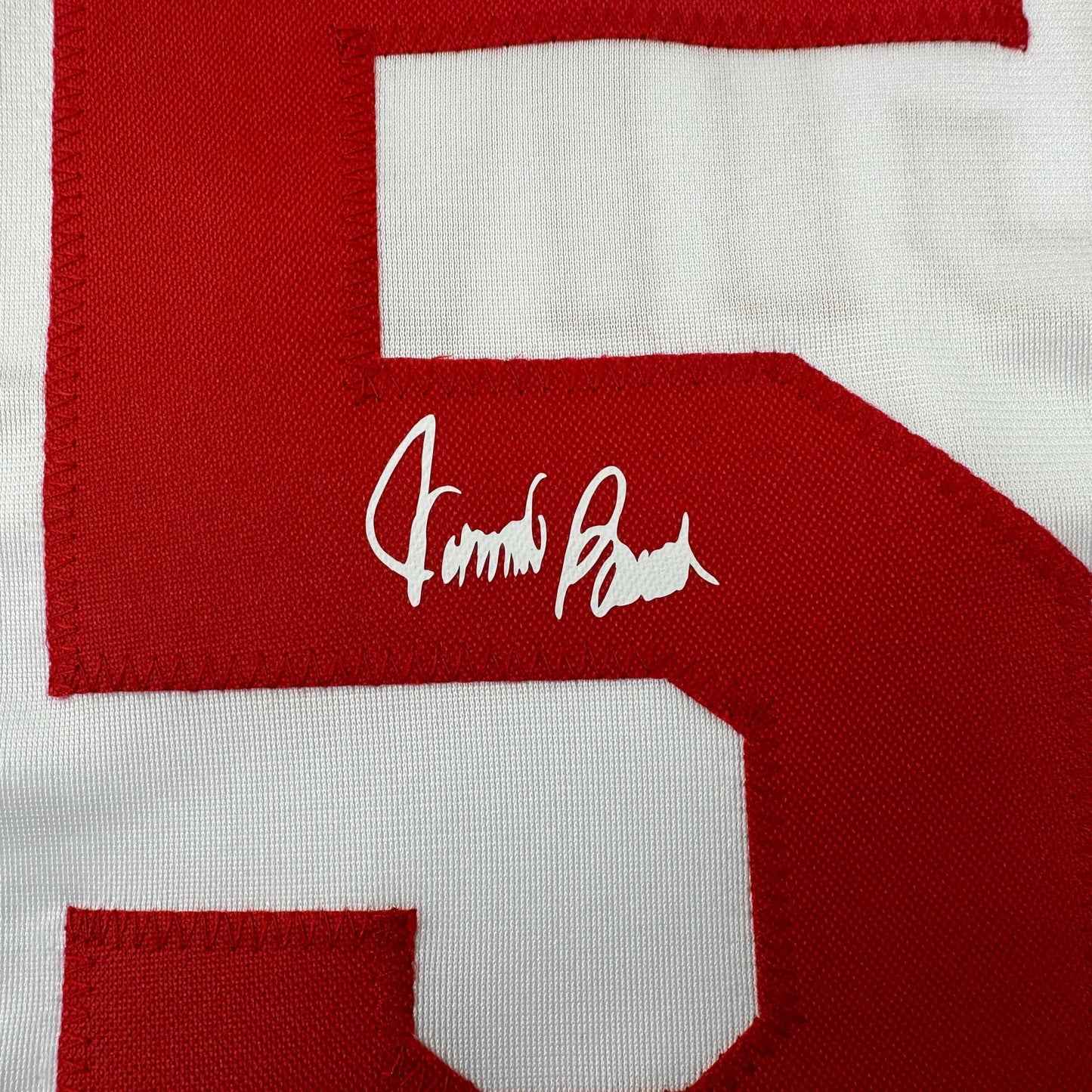 Facsimile Autographed Johnny Bench Cincinnati White Reprint Laser Auto Baseball Jersey Size Men's XL