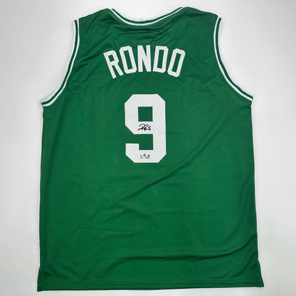Facsimile Autographed Rajon Rondo Boston Green Reprint Laser Auto Basketball Jersey Size Men's XL
