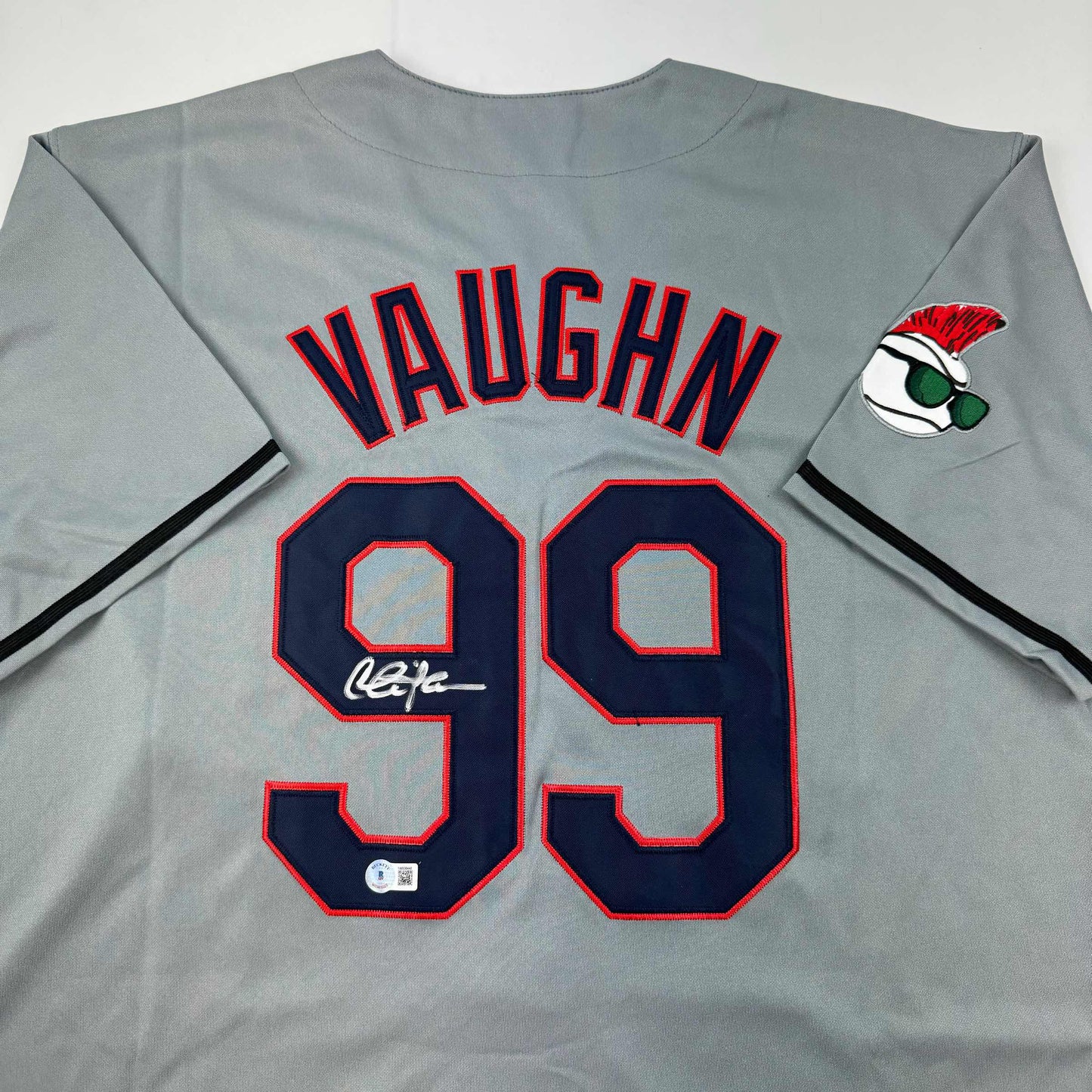 Autographed/Signed Charlie Sheen Wild Thing Ricky Vaughn Major League Movie Grey Baseball Jersey JSA COA