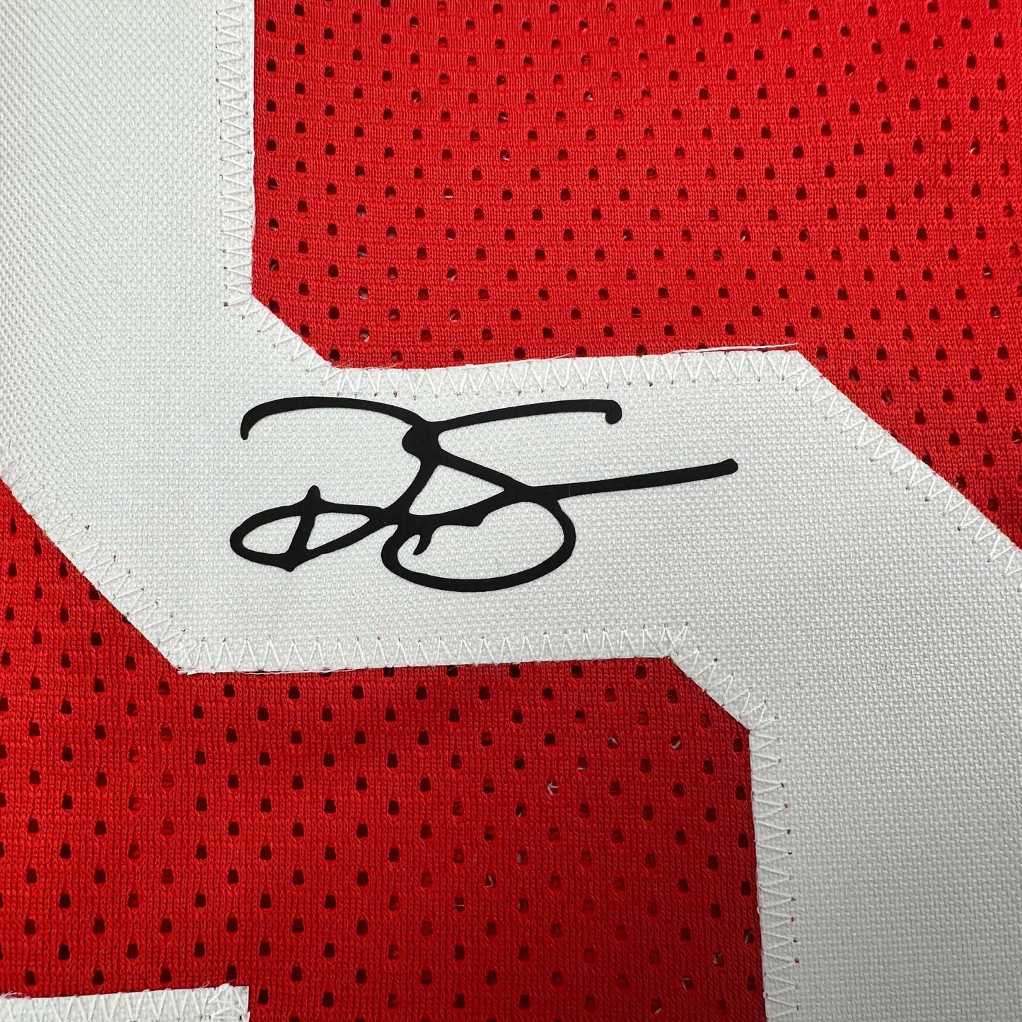 Facsimile Autographed Ralph Sampson Houston Red Reprint Laser Auto Basketball Jersey Size Men's XL