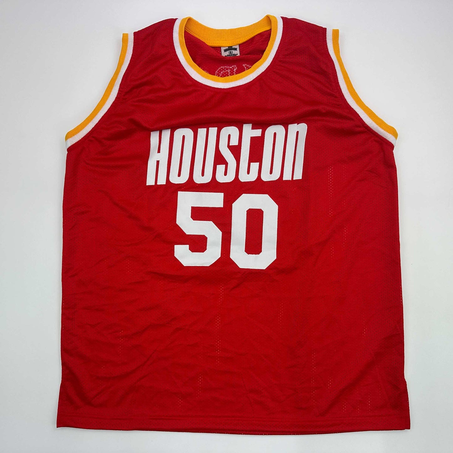 Facsimile Autographed Ralph Sampson Houston Red Reprint Laser Auto Basketball Jersey Size Men's XL