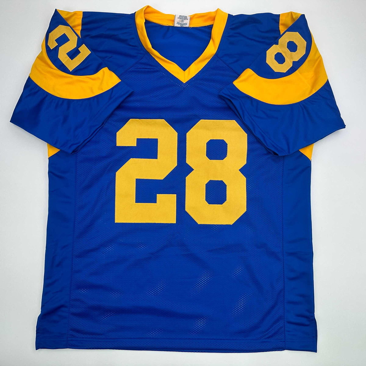 Facsimile Autographed Marshall Faulk St. Louis Royal Blue Retro Reprint Laser Auto Football Jersey Size Men's XL