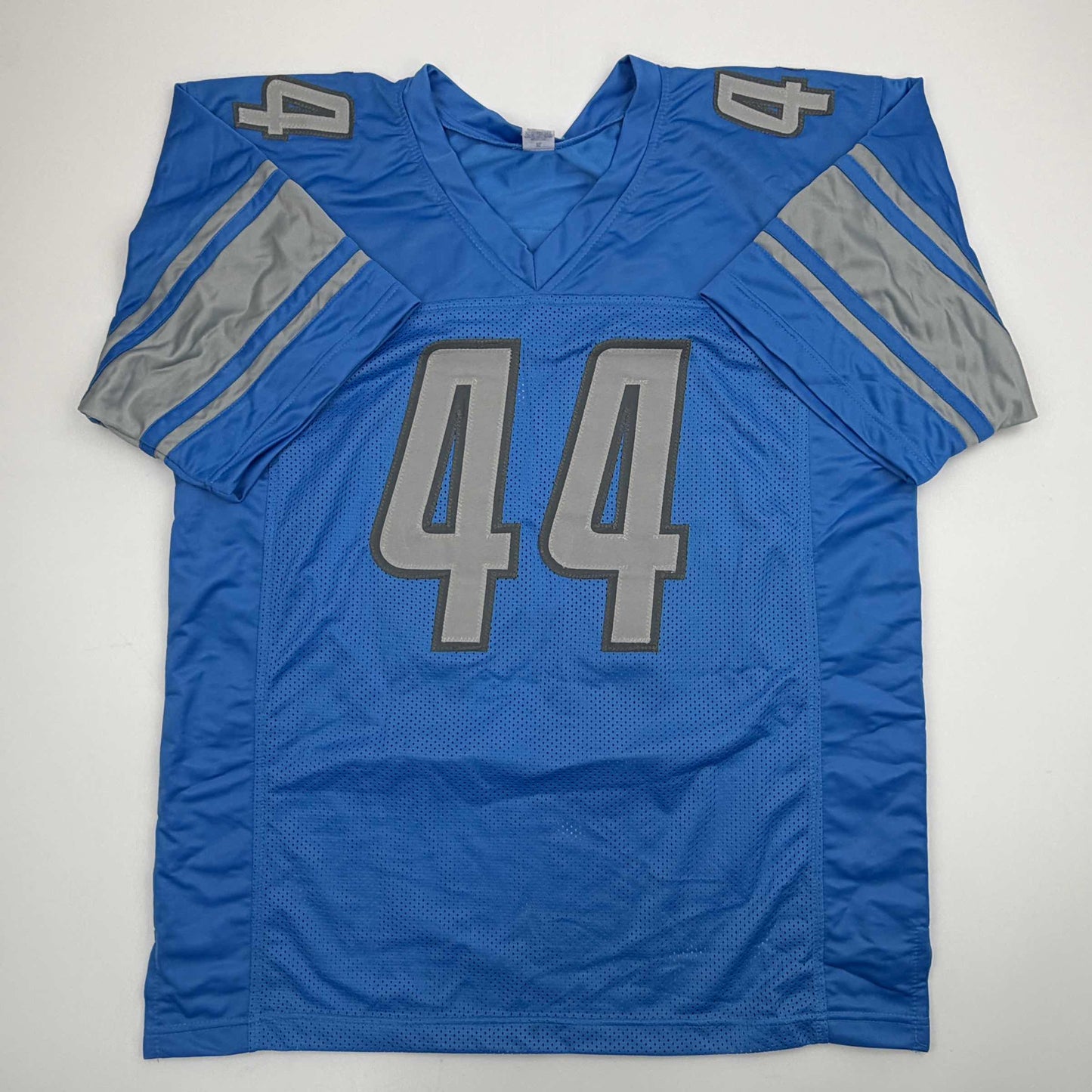 Autographed/Signed Malcolm Rodriguez Detroit Blue Football Jersey Beckett BAS COA