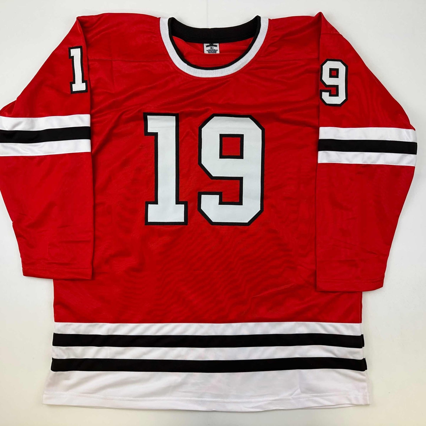 Facsimile Autographed Jonathan Toews Chicago Red Reprint Laser Auto Hockey Jersey Size Men's XL