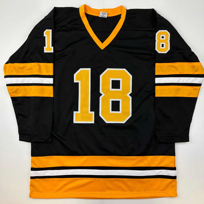 Facsimile Autographed Adam Sandler Happy Gilmore Boston Black Reprint Laser Auto Hockey Jersey Size Men's XL