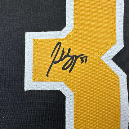 Facsimile Autographed Patrice Bergeron Boston Black Reprint Laser Auto Hockey Jersey Size Men's XL