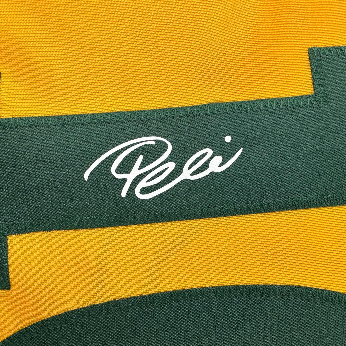 Facsimile Autographed Pele Brazil Yellow World Cup Reprint Laser Auto Soccer Jersey Size Men's XL