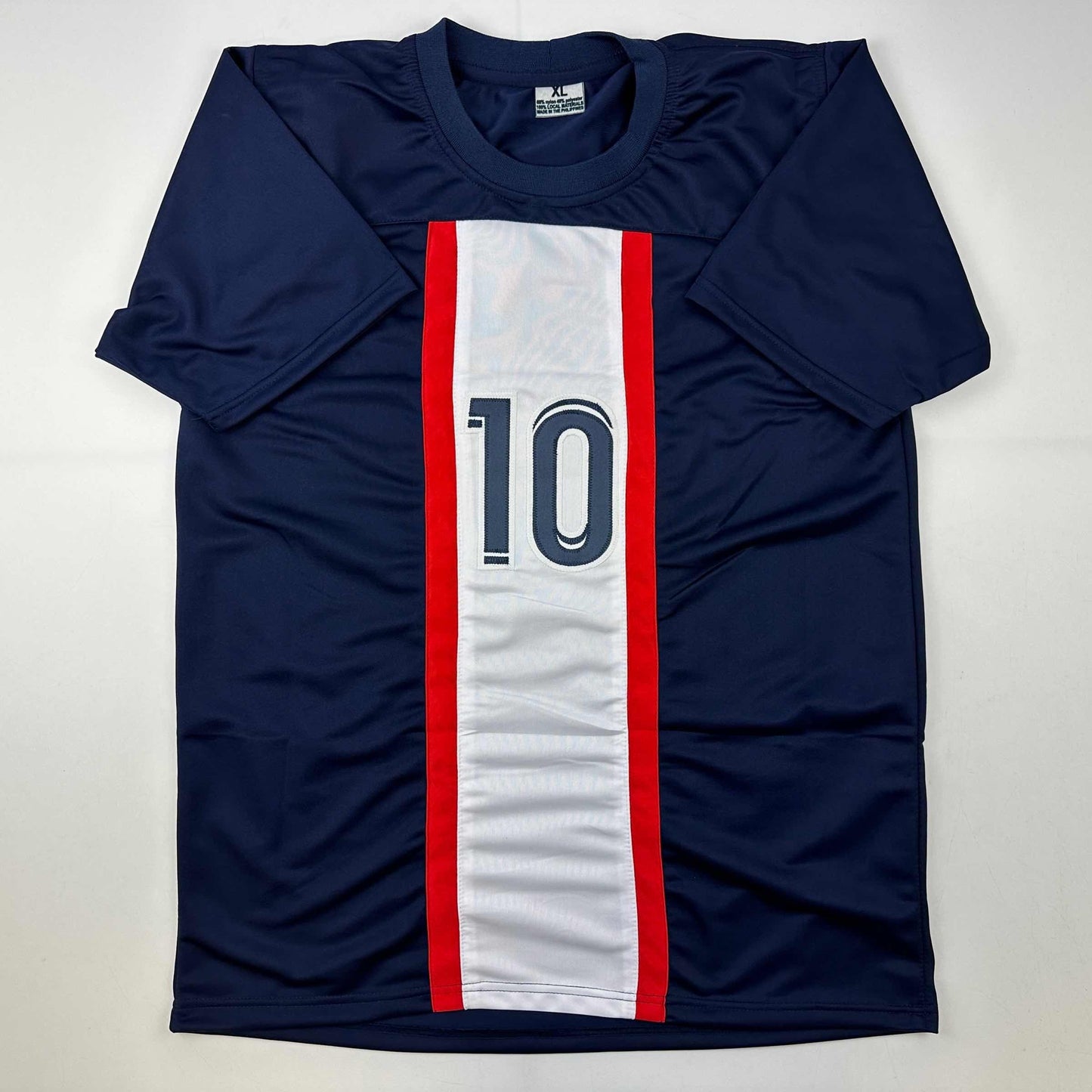Facsimile Autographed Neymar Jr. PSG Blue Reprint Laser Auto Soccer Jersey Size Men's XL