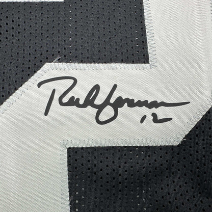 Facsimile Autographed Rich Gannon Oakland Las Vegas Black Reprint Laser Auto Football Jersey Size Men's XL