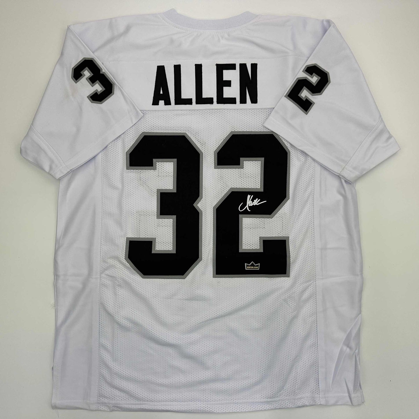 Facsimile Autographed Marcus Allen Oakland Las Vegas White Reprint Laser Auto Football Jersey Size Men's XL