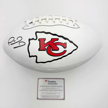 Autographed/Signed Patrick Mahomes Kansas City Chiefs Full Size F/S White Panel Logo Football Fanatics COA