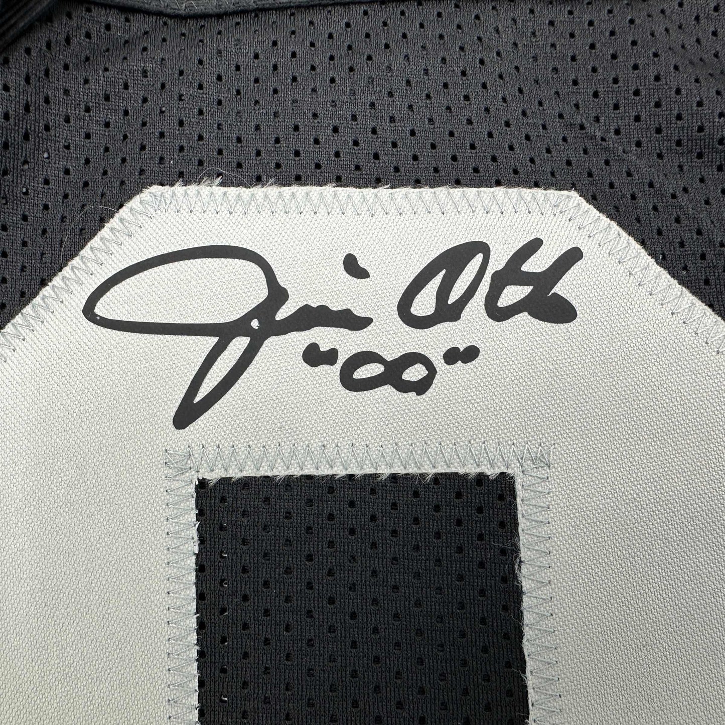 Framed Facsimile Autographed Jim Otto 35x39 Oakland Las Vegas Black Reprint Laser Auto Football Jersey