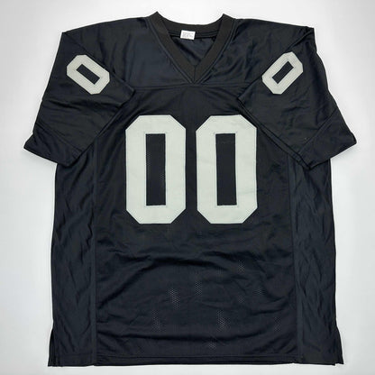 Facsimile Autographed Jim Otto Oakland Las Vegas Black Reprint Laser Auto Football Jersey Size Men's XL