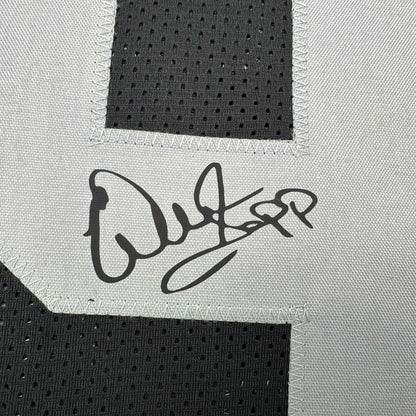 Facsimile Autographed Warren Sapp Oakland Las Vegas Black Reprint Laser Auto Football Jersey Size Men's XL