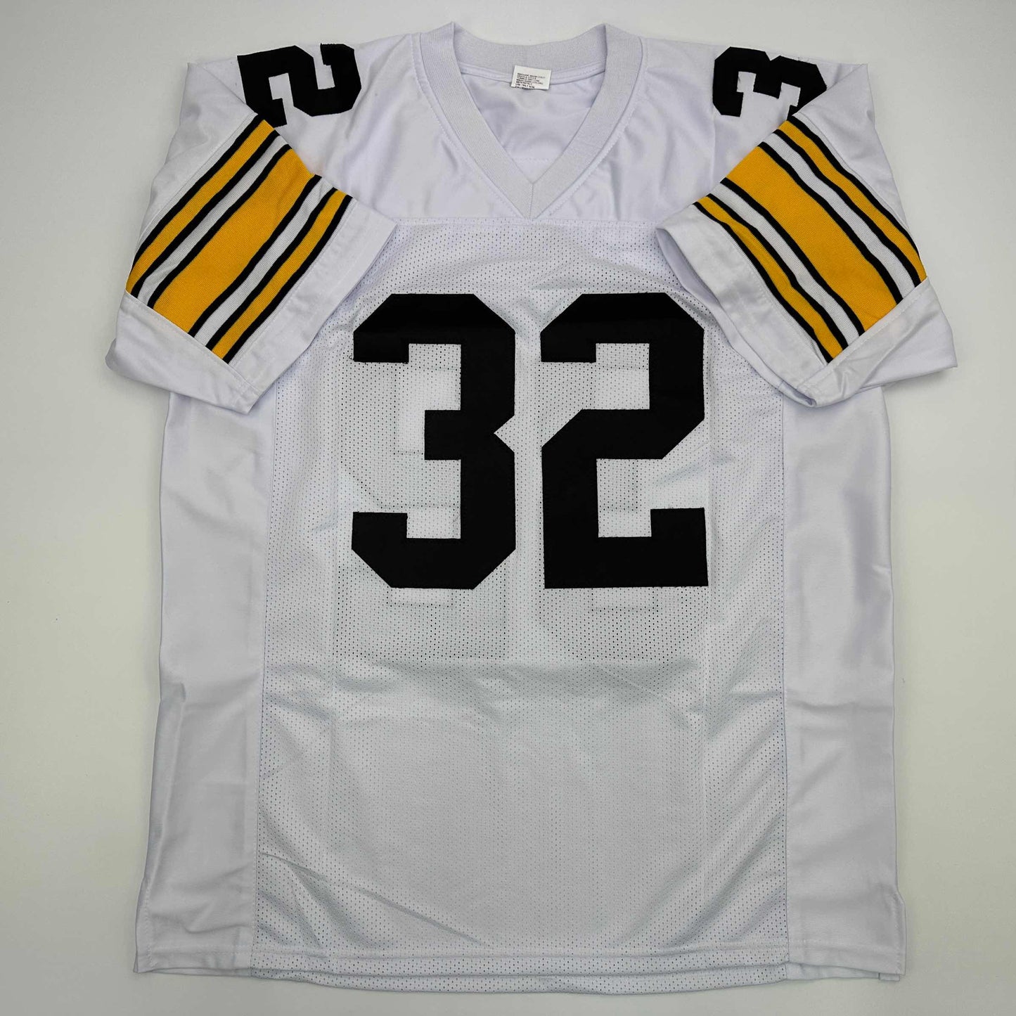Facsimile Autographed Franco Harris Pittsburgh White Reprint Laser Auto Football Jersey Size Men's XL