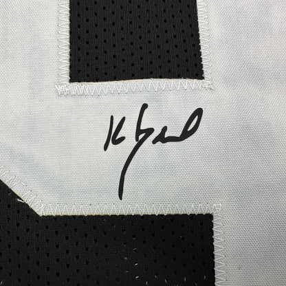 Framed Facsimile Autographed Kevin Greene 35x39 Pittsburgh Black Reprint Laser Auto Football Jersey
