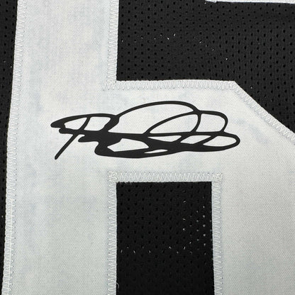 Framed Facsimile Autographed Rod Woodson 35x39 Pittsburgh Black Reprint Laser Auto Football Jersey
