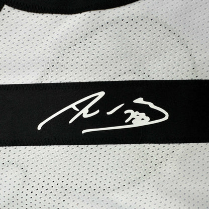 Framed Facsimile Autographed Alejandro Villanueva 35x39 Pittsburgh White Reprint Laser Auto Football Jersey
