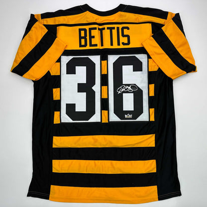 Facsimile Autographed Jerome Bettis Pittsburgh Bumble Bee Reprint Laser Auto Football Jersey Size Men's XL