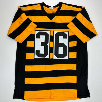 Facsimile Autographed Jerome Bettis Pittsburgh Bumble Bee Reprint Laser Auto Football Jersey Size Men's XL