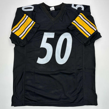 Facsimile Autographed Ryan Shazier Pittsburgh Black Reprint Laser Auto Football Jersey Size Men's XL