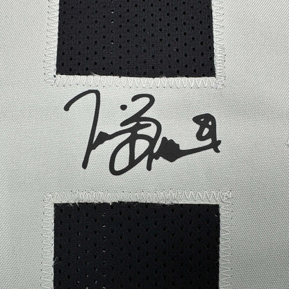 Facsimile Autographed Tim Brown Oakland Las Vegas Black Reprint Laser Auto Football Jersey Size Men's XL