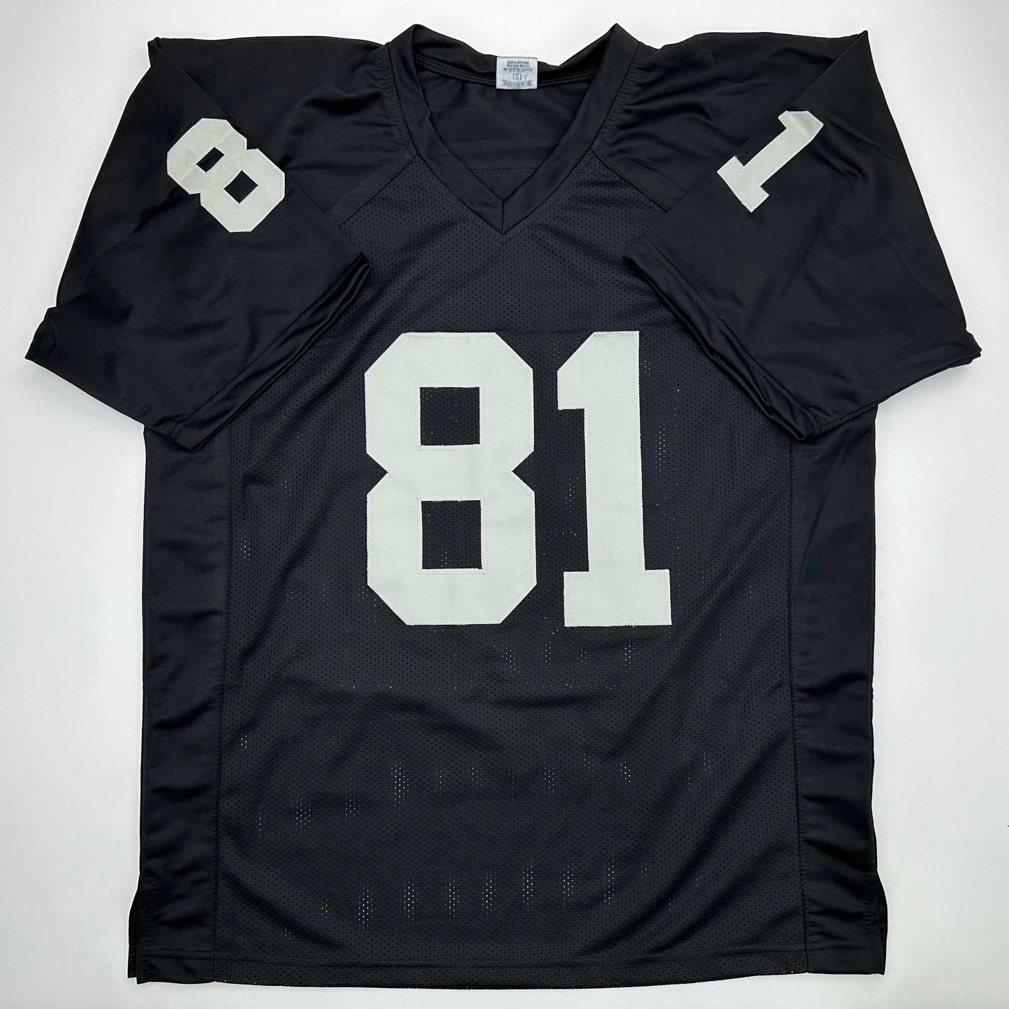 Facsimile Autographed Tim Brown Oakland Las Vegas Black Reprint Laser Auto Football Jersey Size Men's XL