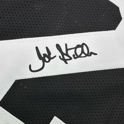 Facsimile Autographed John Stallworth Pittsburgh Black Reprint Laser Auto Football Jersey Size Men's XL