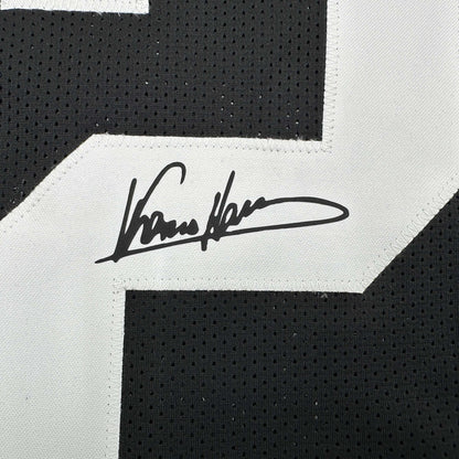 Facsimile Autographed Franco Harris Pittsburgh Black Reprint Laser Auto Football Jersey Size Men's XL