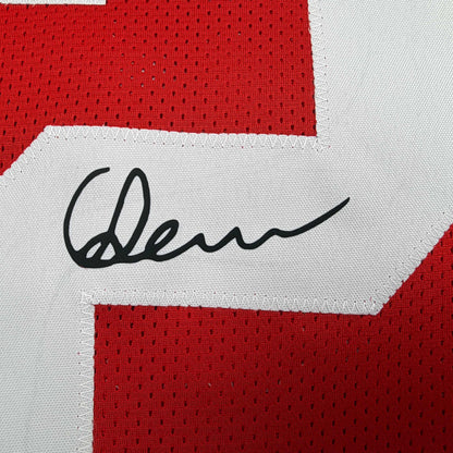Facsimile Autographed Caleb Downs Ohio State Red Reprint Laser Auto College Football Jersey Size Men's XL