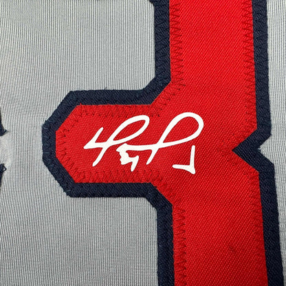 Facsimile Autographed David Ortiz Boston Grey Reprint Laser Auto Baseball Jersey Size Men's XL