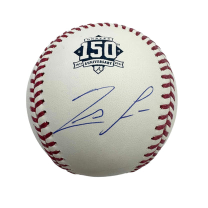 Autographed/Signed Ronald Acuna Jr. Braves 150th Anniversary Rawlings Official Major League ROML Baseball JSA COA