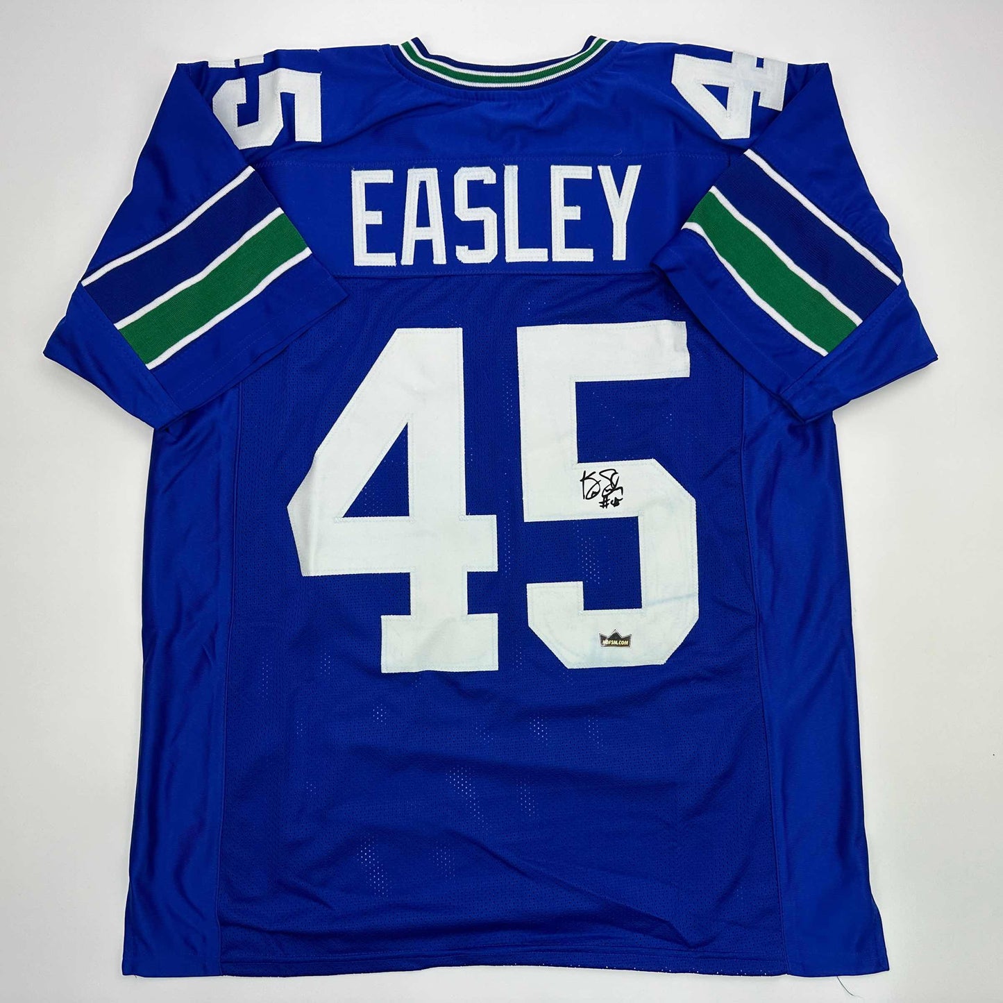 Facsimile Autographed Kenny Easley Seattle Blue Reprint Laser Auto Football Jersey Size Men's XL