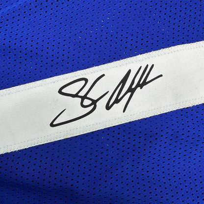 Facsimile Autographed Shaun Alexander Seattle Blue Reprint Laser Auto Football Jersey Size Men's XL