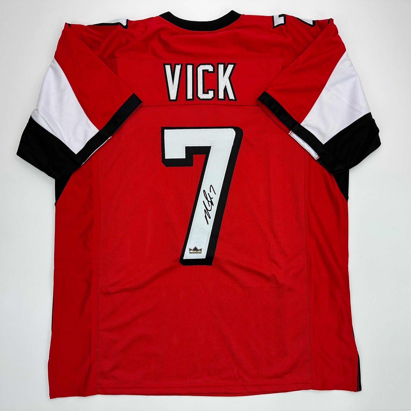 Facsimile Autographed Michael Mike Vick Atlanta Red Reprint Laser Auto Football Jersey Size Men's XL