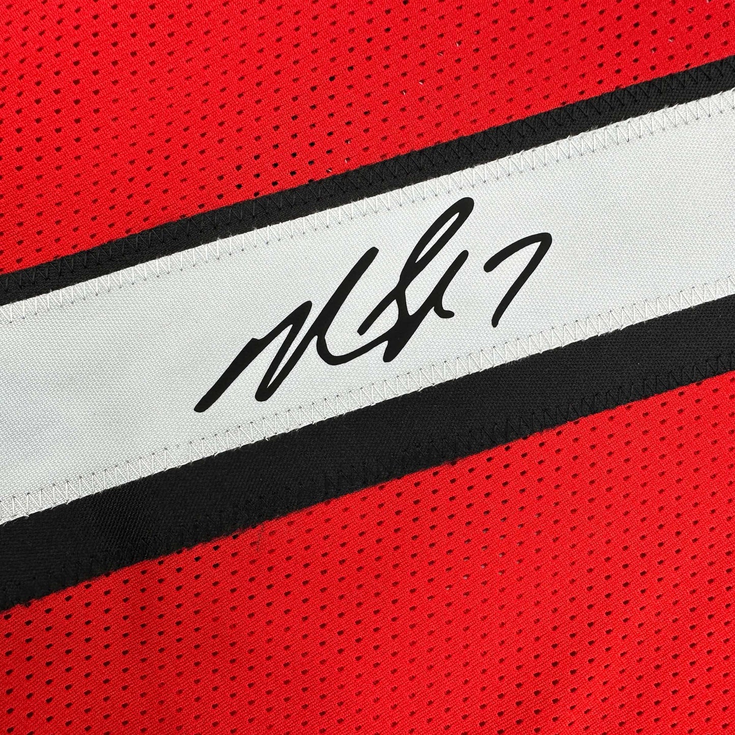 Facsimile Autographed Michael Mike Vick Atlanta Red Reprint Laser Auto Football Jersey Size Men's XL